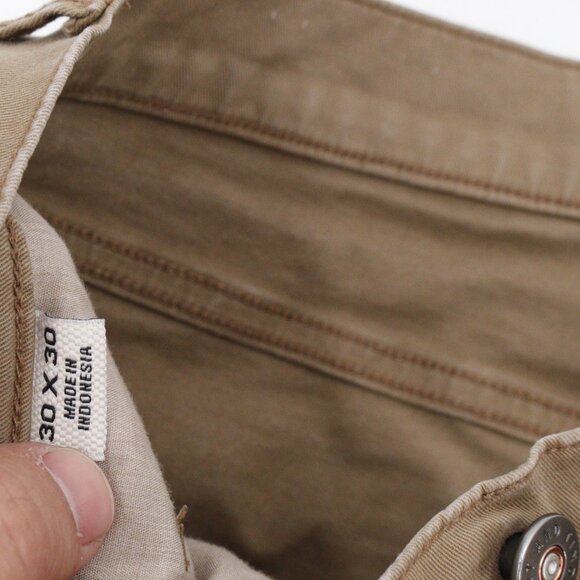 Flint and tinder pants mens 30 L29 chino flat front slim fit beige cotton blend - Picture 11 of 13